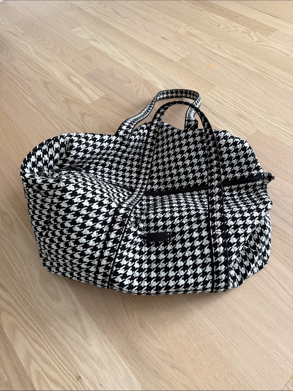 Vera Bradley Black & White Houndstooth Travel Tote